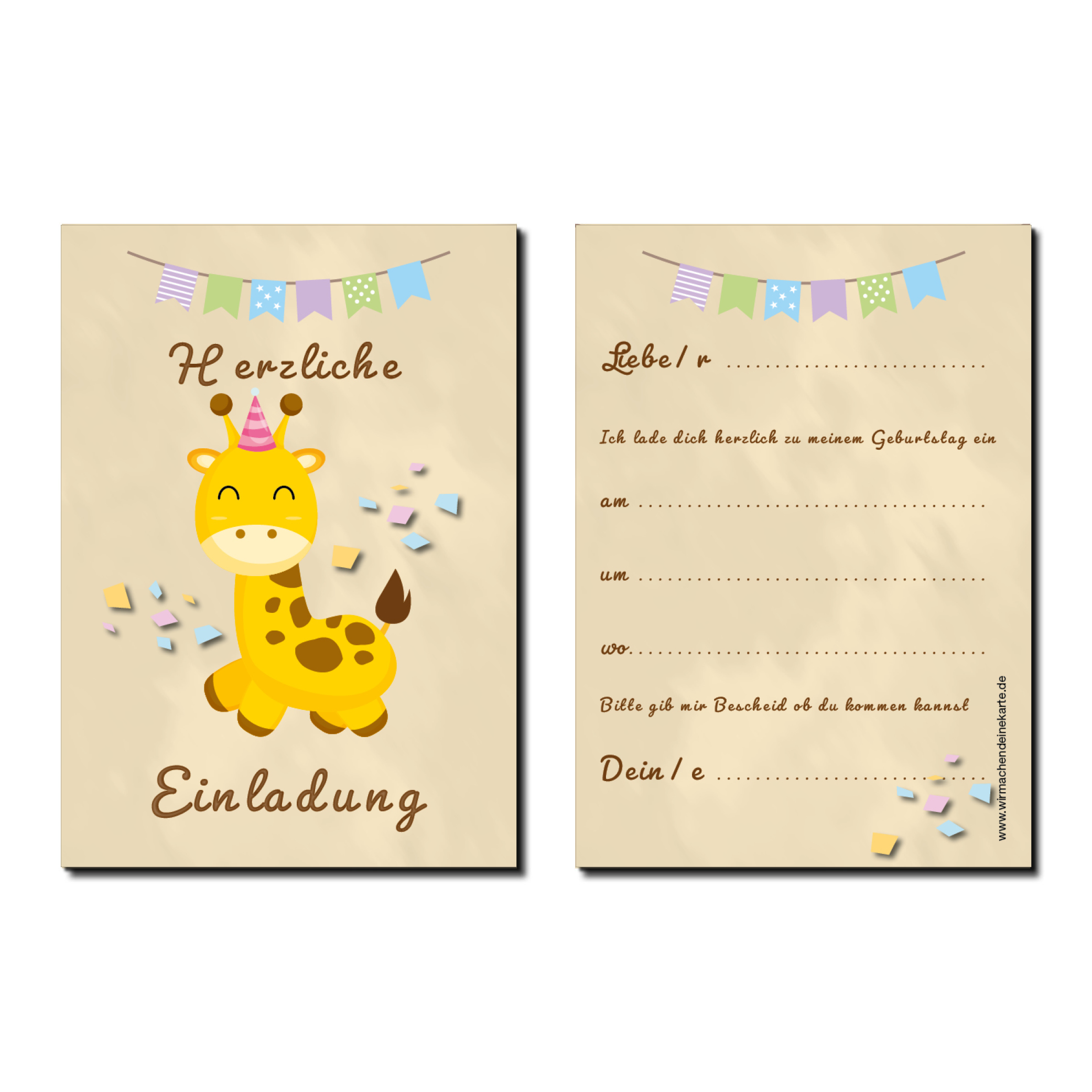 Mobel Wohnen Einladungskarte Kindergeburtstag Einladung Giraffe Bluecats Com